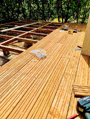 pose de lames de terrasses