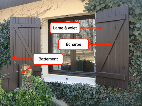 Battement pin maritime pour volet